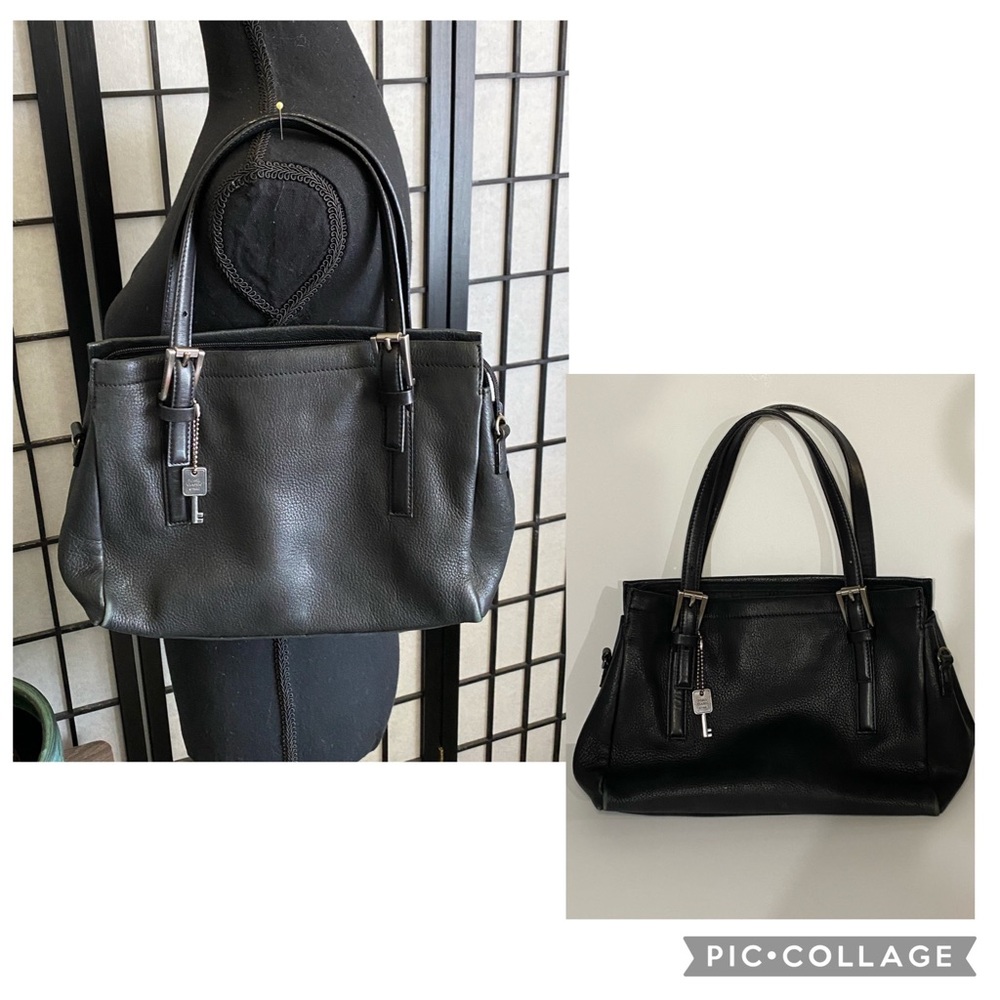 Fossil Vintage Fossil 75082 Black Leather Small Purse Handbag Women